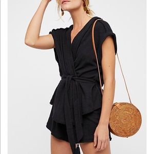 Free People Lovina straw Crossbody bag New!